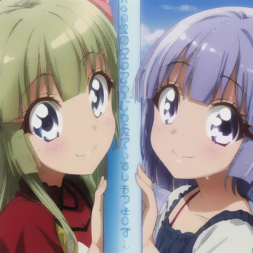 femele,12 years old,,((())),(((Nariko Saten)))(Kuroko Shirai)(Two people hugging each other and putting their chests together)smil,Gaze on the camera