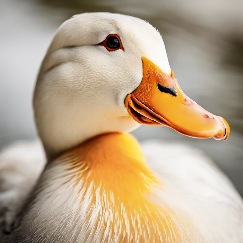 Funny duck in white background