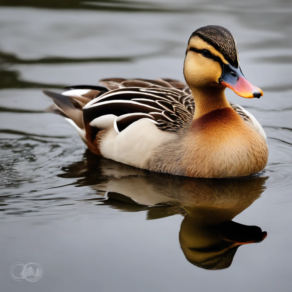 Funny duck in white background