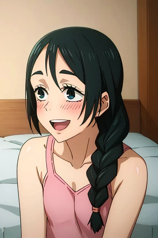 ((highest quality)), ((masterpiece)), (be familiar with), Perfect Face, indoor, Bedroom, Watching the audience,
One woman, Riko Amano,
Open Mouth, Ecstatic expression, blush, smile,
Small breasts, Flat Chest, Young Girl, , , Girl,
Long Hair, Braid,
Leg spread,