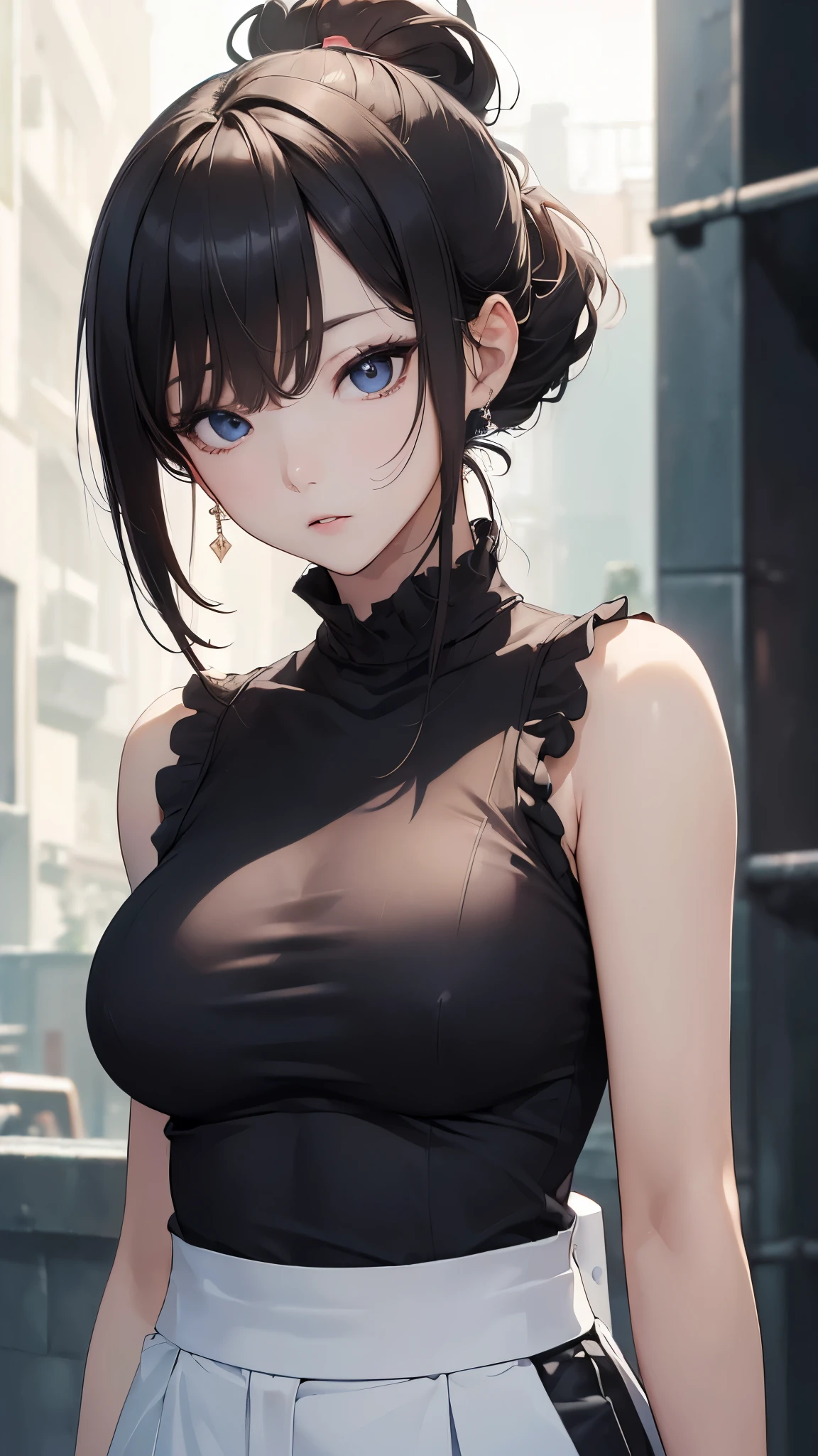 (((masterpiece))),(((High resolution)))、(((8K quality)))、(((perfect face)))、(((Korean idol))), ((sleeveless)), (pants), look at the camera, ((top quality eyes)), detailed face, (detailed texture), look at the camera, big tits
