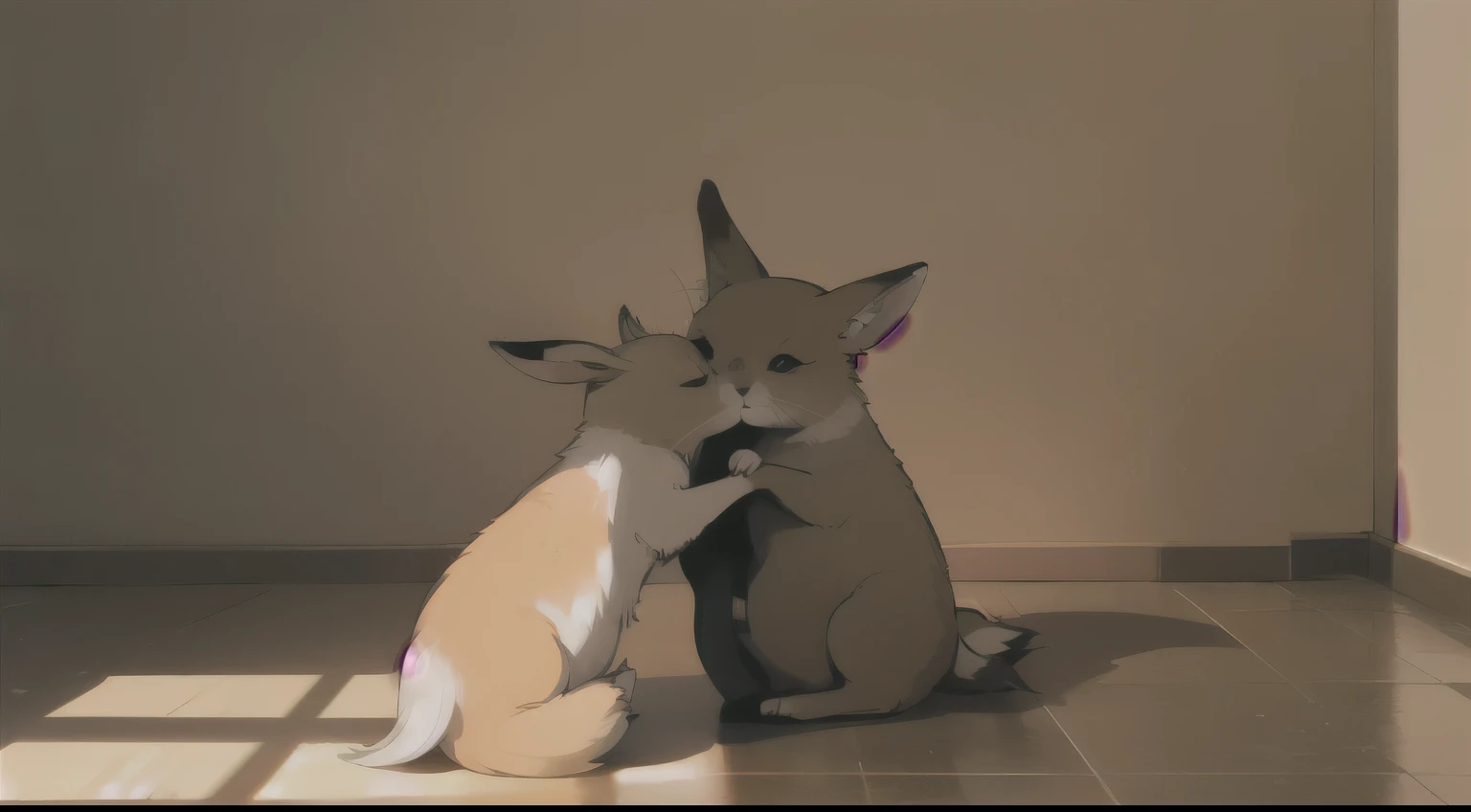 chibi, vaginale, on the bed,  (Animal genitalia)),  (on all fours), ((Show rear)), [anus], feral, anatomically correct