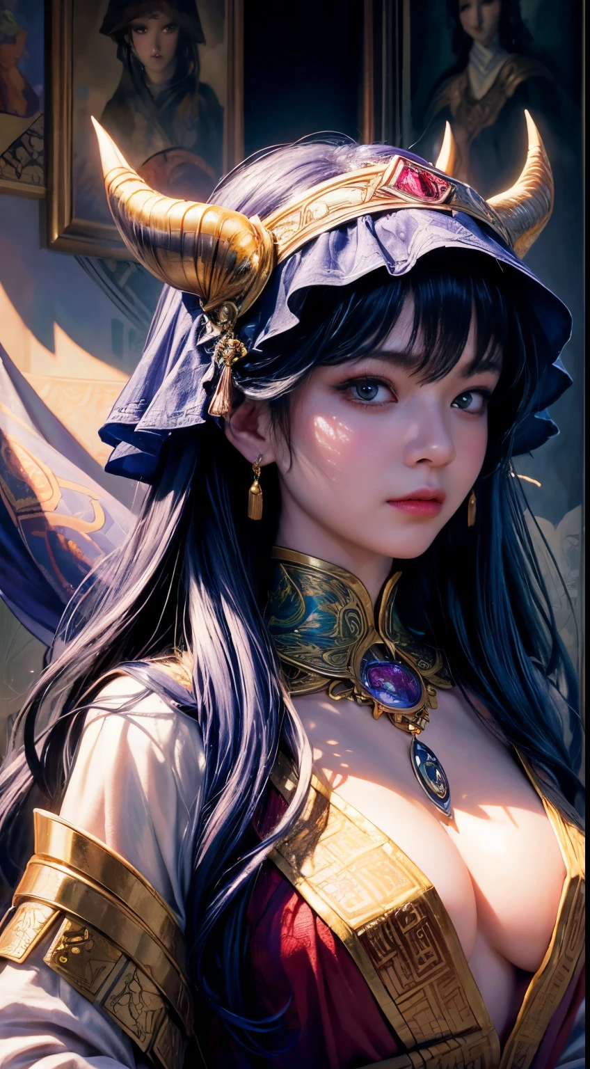 Are you okay、(Best illustrations)、8K UHD resolution、Intricate details、最high quality、Realistic、Ultra-detailed、Best lighting、Best Shadow、Soft lighting、Ultra HD、1 beautiful demon woman from hell, Surreal Female Portraits by David Hockney and Alphonse Mucha, Fantasy art, Chinese Doll、Dungeons&Dragon、Devil's Palace、Devil's Torture Chamber、magic、 Necromancer、night、Dark Style、Succubus、Devil's Daughter、Bat Wings,(((Devil horns)))、((((Black-rimmed round glasses))))、(((Huge boobs)))、(Devil's Tail)、(Red eyes glow:1.6)、 Complex TATTOO, demonic Complex TATTOO, Thigh tattoo, Body Tattoo, masterpiece、Beautiful Face、Baby Face、Muscular and attractive body、The devil's seductive body、Fascinating Black Magic Costume、A shiny red snake coils around her hand、tyndall effect、Photo Real、(High Definition Skins:1.2)、 (Intricate details, compensate, Purelos Face_v1:0.5), (Beautiful and delicate face down to the last detail, Beautiful and delicate eyes, Perfectly balanced face, Skin with attention to detail, Detailed skin, The optimal ratio is four fingers to one thumb, Arms under chest, A glowing red tattoo under the belly、Wow wow, Wide Hips, Smooth abdomen, Skinny and skinny, __fashion__, __hair__:1.25)、Digital SLR、high quality、picture、High resolution、 Absurd、Ponytail Distortion、1 girl、Red Shiny Gem Necklace、gem、Beautiful expression、Body Up、Big breasts are important、Tight waist、Wide ass、Devil's Tail、Complex TATTOO, demonic Complex TATTOO, Thigh tattoo, Body Tattoo, effect、Photorealistic、(High Definition Skins:1.2)、In the Dark, Low Key, Cowboy Lens, (Black Phoenix Dress: 1.0), Fascinating Black Magic Costume、Long hair, Black hair, bust, Devil's Palace, Devil's Crown, The red eye makeup is very sharp and detailed, 最もBeautiful Face, Super tight chest, Breast Augmentation Surgery, Her breasts are very big and round, black magic costume、Ultra-realistic , cute smile,Baby Face、 The eyes are nicely made up, ((Red Eye:1.0)), Gweitz, demons style,Muscular and attractive b