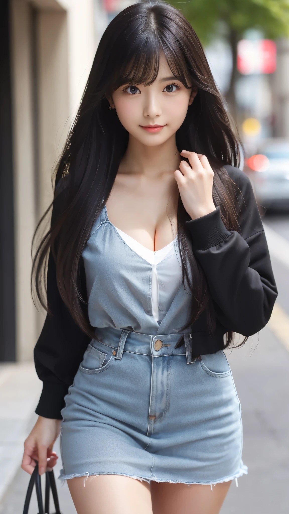 Shining, clear, white skin、Her windblown black hair hides her beautiful face.、huge、Sexy beautiful face of 28 years old、Beautiful straight hair that stands out、growing up, glowing light brown eyes、Sexy long silky bangs covering the eyes, Sexy young woman with super long hair hiding her sexy face、Shiny black hair、(((Sexy Woman)))、The cleavage is visible,Red sexy dress