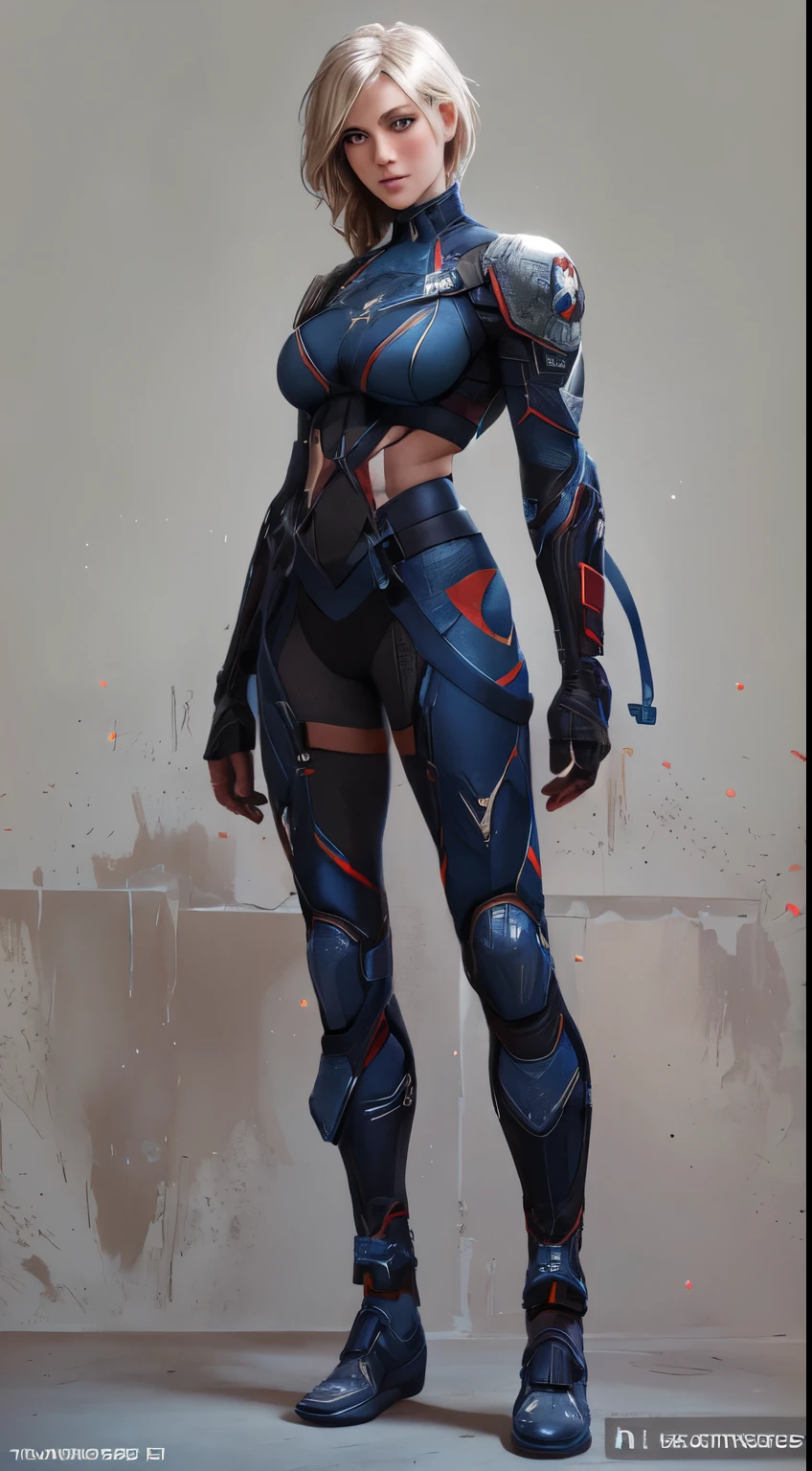 ((Best quality)), ((masterpiece)), (detailed: 1.4), Absurd, Captain America, Caucasian woman soldier ready for war, muscular body defined, half-thick bare thighs, closed mouth, only panties, muscular body parts covered by technological clothing, (((large breasts)) perfect, generous neckline, ((dark blue,red and white clothing)), USA, pastel, long black straight hair, short underwear, garter belt,  by mucha, niji --V5, close to real, best quality, almost naked, psychopath, crazy face, sexy pose, 2 pieces outfit, star and lightning drawings on the arms, cyberpunk, dark blue bra with 5-pointed stars covering the breasts, red and white stripes on the arms, pointed shoulder pads, blue eyes without pupils, HDR (High Dynamic Range),Ray Tracing, NVIDIA RTX,Super-Resolution,Unreal 5,Subsurface Dispersion, PBR Texture, Post-processing, Anisotropic filtering, Depth of field, Maximum clarity and sharpness, Multilayer textures, Albedo and specular maps, Surface shading, Accurate simulation of light-material interaction, Perfect proportions, Octane Render, Two-tone lighting, Wide aperture, Low ISO, White balance, Rule of thirds, 8K