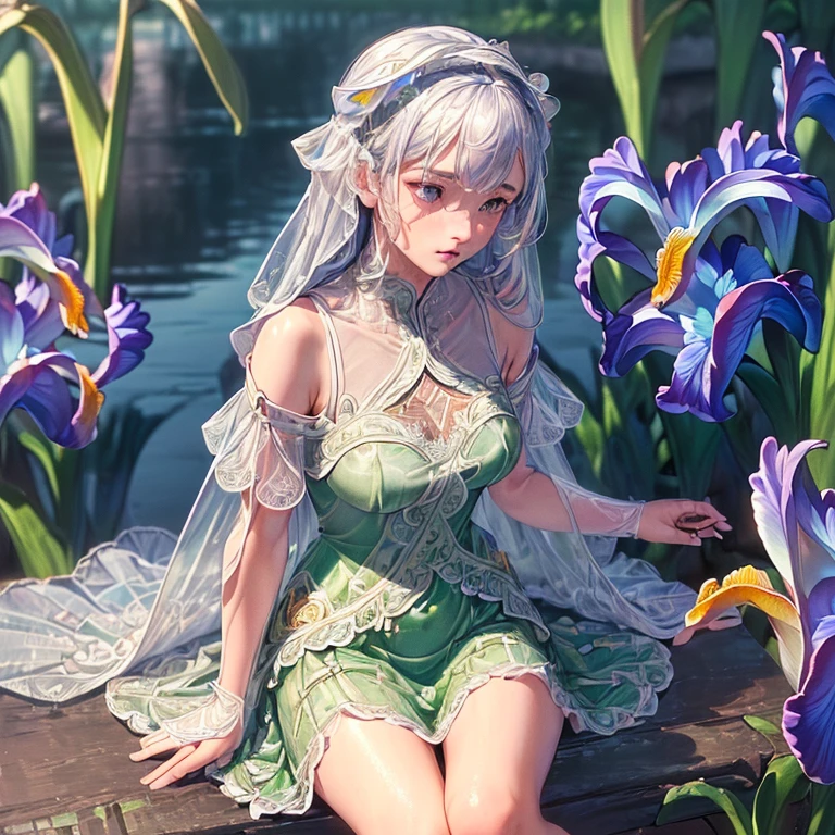 (sitting:1.6),(May:1.4),(Lakeside:1.6),(Lixia:1.6),(Fresh greenery:1.6),(Iris_focus:1.8),(Fleshing Birds:1.5),(sheer material_one-piece dress:1.8),(hair blowing in the wind:1.4),(strong wind:1.4),(looking away:1.8),(from diagonally above:1.6),(tiered layers skirt:1.4),(lace trimmed:1.4),(embroidery:1.4),(diffraction of light:1.2),(tyndall effect:1.2),(pale red lip:1.2),(fuller lips:1.3),(beeline:1.4),(sense of depth:1.4),(highest quality:1.2),(32K:1.2),(HDR1.2),(Ultra-high resolution:1.2),(RAW:1.2),(masterpiece:1.2),(Intricate details:1.6),(Delicate and beautiful details:1.6),(Detailed eyes:1.1),(Detailed facial features:1.1),(glossy lips:1.1),(madeon:1.3),(perfect anatomy:1.3),(best illuminate:1.3),(cinematic shadows:1.3),(absolutely resolution:1.2),(incredibly absurdres:1.2),(highres:1.2),(refraction:1.2),(ultra detailed:1.2),