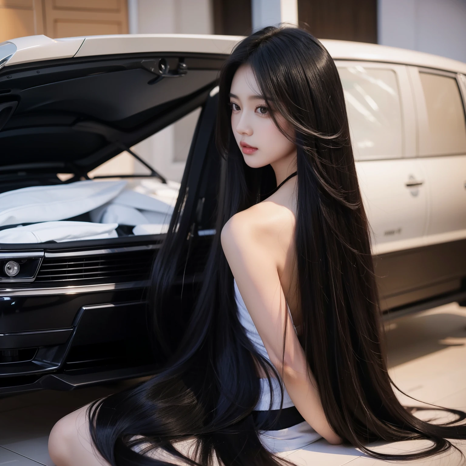 Super Long Hair、Best image quality、highest quality、Highest Resolution、Ultra-realistic photos、Full body photo、1 girl、Very beautiful face、Super super long hair、Hair Length Approx.5Meters、Straight black hair、Black hair longer than height、Black hair that hasn't been cut for over 20 years、Slender body、naked、World Long Hair Contest Winner、Terrifyingly thick black hair、My very long black hair is wrapped around my body.、Location: Bedroom、3Meters離れたところから撮影、Shiny and beautiful black hair、Terrifyingly long black hair、The luster of her black hair is so beautiful、Too much black hair、Very long black hair filling the screen、The longest black hair in the world、The most black hair in the world、The most beautiful black hair in the world、My long black hair is spilling out all over the room.、My long black hair makes the whole room pitch black.、