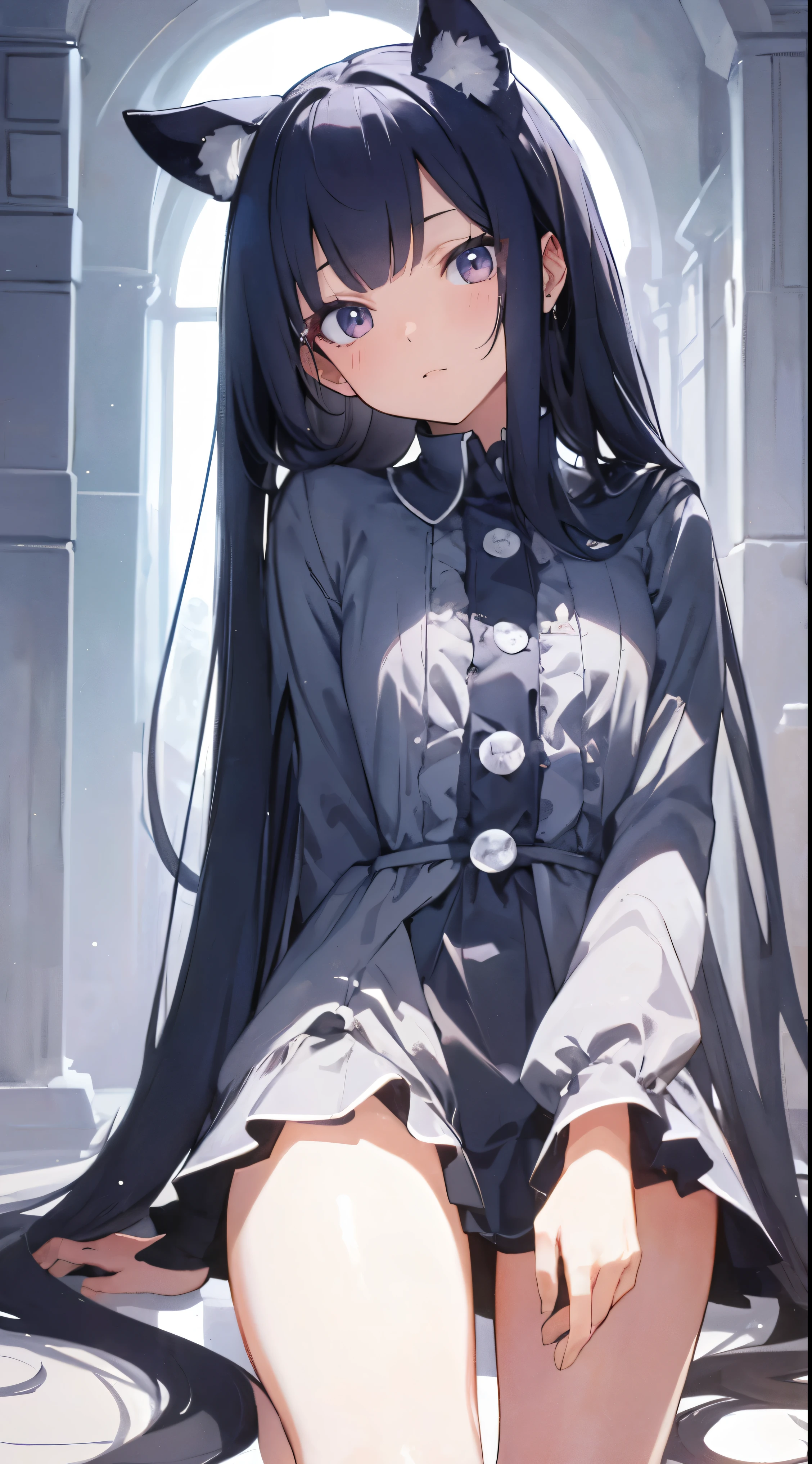 Masterpiece、Highest quality、highest quality、 ((((Petite))))、Shiny hair quality、Small face、Super detailed, beautiful, wide eyes、Ultra-detailed, clear and beautiful faces、(cute illustration:1.2), High-resolution, ultra-detailed, best quality, embarrassed、Thighs