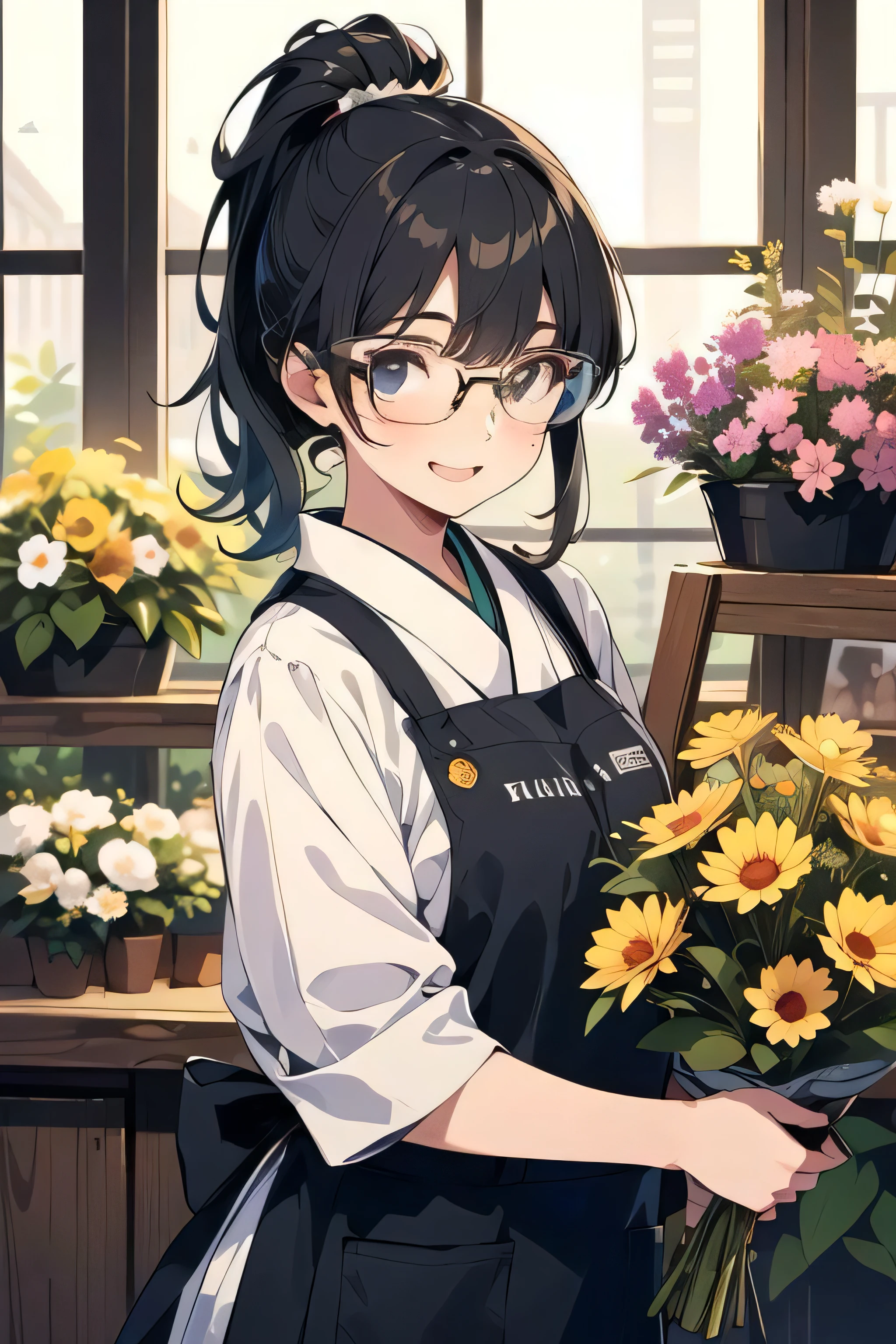 Wear black square glasses