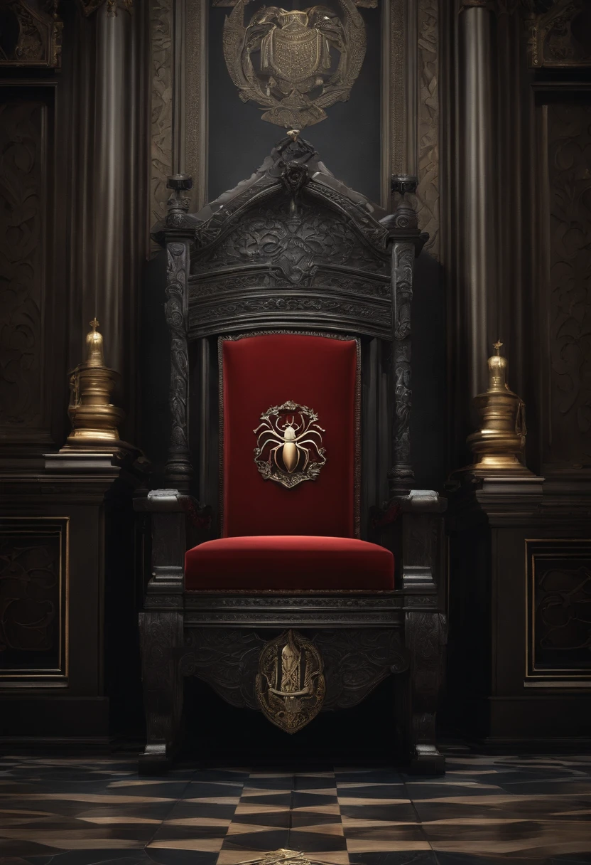 Throne room, coat of arms: white spider on a black shield