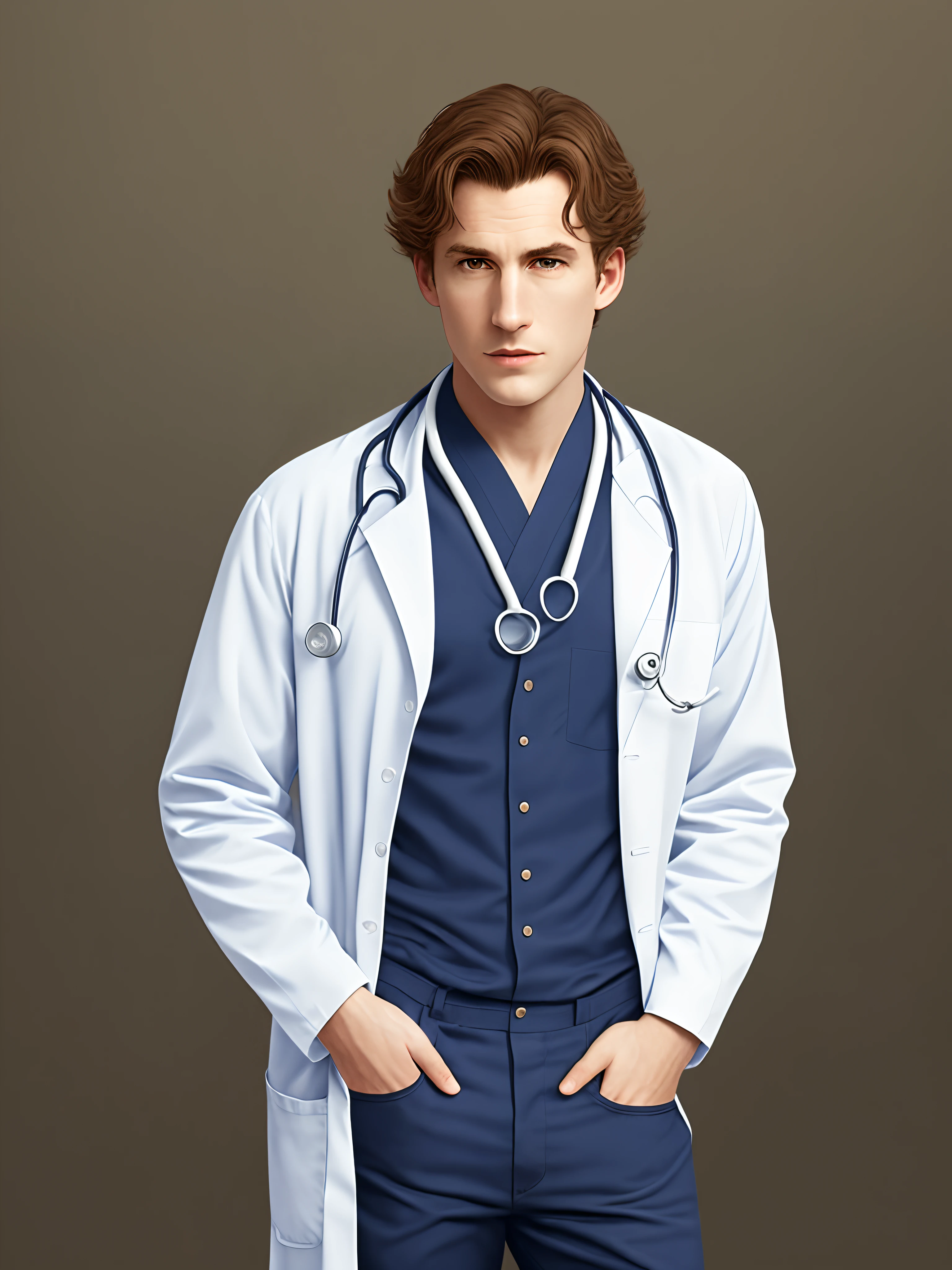 Harry Cavil in photorealistic doctor outfits