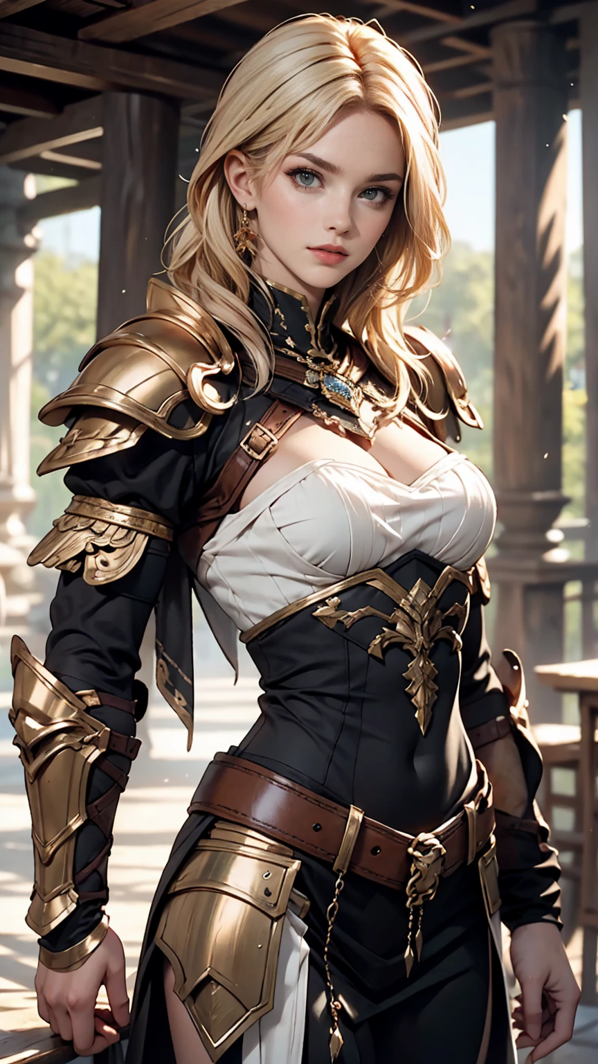 Redrawn armor to hide exposed skin、White woman