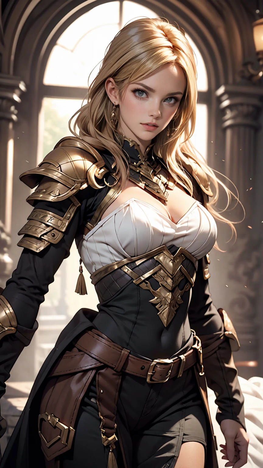 Redrawn armor to hide exposed skin、White woman