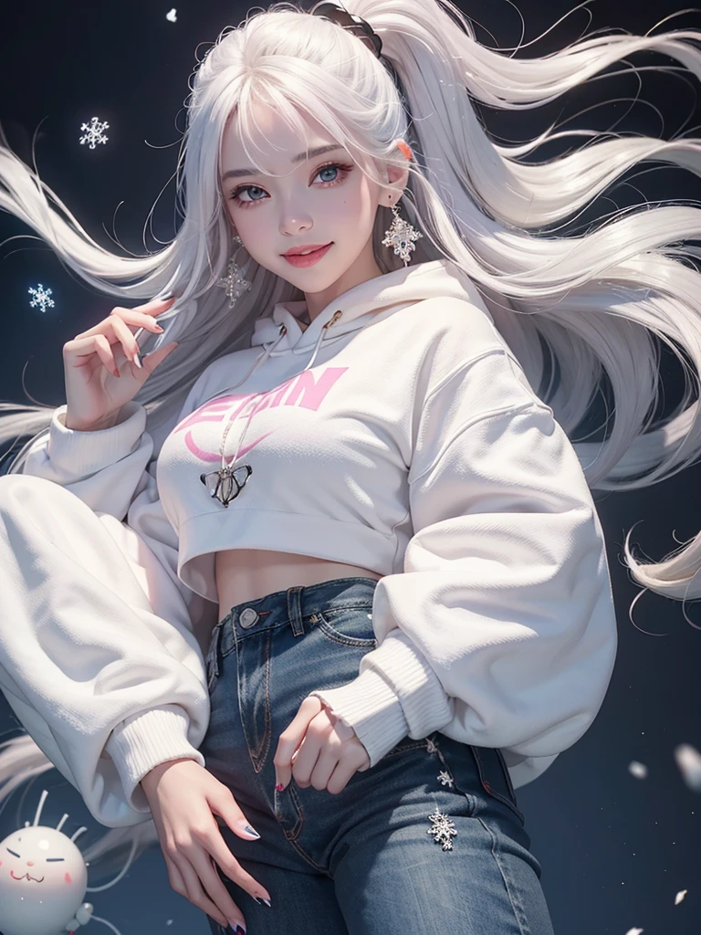 (Realistic:1.8), (Digital art:0.2), (Geometric art:1.7),(agpi official art, beautiful and aesthetic, ultra detailed, beautiful, masterpiece, best quality:1.6), (1girl:1.2), Detailed face, Detailed eyes, Detailed hair, young fingers, Detailed fingers, five fingerREAK cute ig model, Japanese cute model, 22 years old, Tightened all body, small head, small face, small mouth, diamond Face, small nose, Sharp Faceline, (dropy eyes, Double eyelid, Light color eyes, Glossy eyes, Shiny eyes:1.2), Shiny skin, shiny hair, (gray hair:1.2),
_
BREAK (happy, smile, Teeth, Glossy Lip:1.2),beautiful Teeth, (upper body:1.5), sitting, from front,
_
BREAK (sweatshirt santa:1.2), (black and white theme:1.2), (oversized black sweatshirt with white fuzzy trim:1.2), (santa hat:1.2), (red and white candy cane leggings:1.2),
_BREAK
(snowflake patterned white high socks:1.2), (black platform boots:1.2), (holding a sack with black and white presents:1.2),
_BREAK
(snowy winter night:1.2), (standing with arms outstretched:1.2), (camera angle from below:1.2),