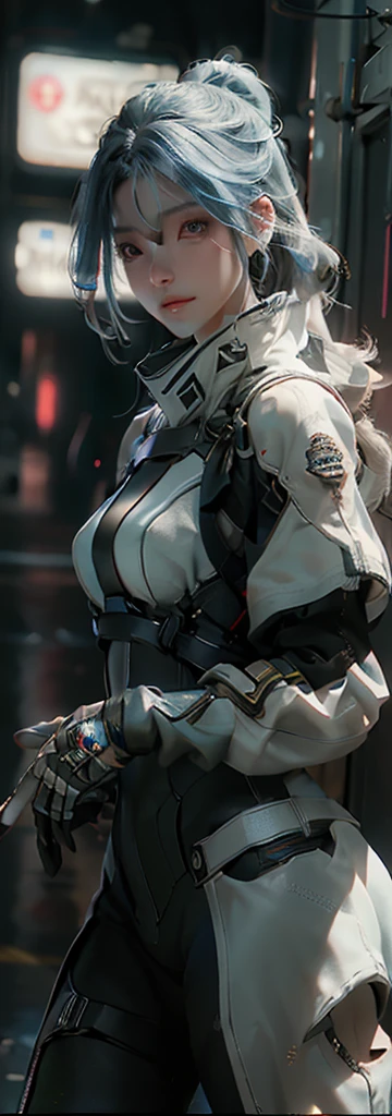 ((best quality)), ((masterpiece)), (detailed:1.4), 3D, Image of a beautiful cyberpunk woman,HDR (High Dynamic Range),Ray Tracing,NVIDIA RTX,Super Resolution,Unreal 5,Subsurface scattering,PBR textures,Post-Processing,Anisotropic filtering,Depth of Field,Maximum clarity and sharpness,Multi-layered textures,Albedo and highlight maps,Surface Shading,Accurate simulation of the interaction between light and material,Perfect proportion,Octane Rendering,Two-color lighting,Large aperture,Low ISO,White Balance,Rule of Thirds,8K Native,