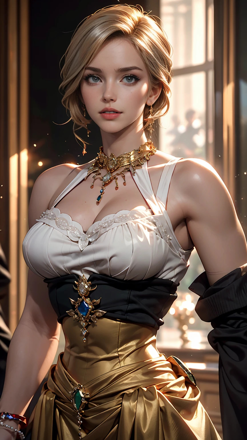 (An unbeatable masterpiece, Side light, Fine and beautiful eyes: 1.2), ultra-Realistic 8k CG, Perfect artwork, Upper Body, Shiny Hair, Glowing Eyes, Shiny skin, Realistic, 3D Face, Underbust, Huge breasts, Perfect female figure, Mature Woman, Mature Woman, Tight waist, Looking at the audience, race, race trim, Fascinating pose, Sexy pose, Fascinating, reputation, nice, luxury, jewelry, gem, Money, Silver, diamond, Glitter, sapphire, Ruby, Emerald, Pearl, amber, obsidian,