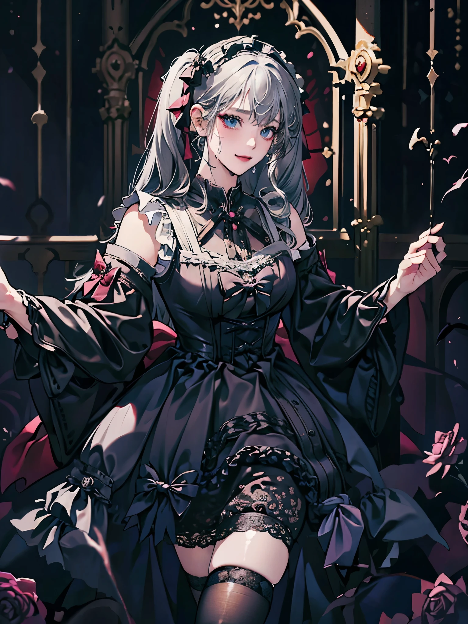 Hard Dark Gothic Makeup、my sanity、deep night sky、Horror、Black dark eyeshadow、cry、sad、Good skin radiance、Dark Gothicメイク、Dark smile、palace、The beauty of fragrance、22 years ago、Expression of intense sexual pleasure、Embarrassed look、Dark Gothic、Obscene language、highest quality、View 5 books、Expression of sexual pleasure in suffering、Drunk face、紫のMaid clotheysterious、Noble、A face that is holding back the toilet、Super sexy、Loving smile、Twin tail hair、jet black ruffle skirt、Right blue eye, Left eye is red、Super bewitching pose、Platform Heel Shoes、Heavy makeup、Black lipstick、Make the world beautiful、Gothic ta Clothing、A little slimmer、Silver Hair、Long Hair Straight Hair、Cute Gothic Loliress、Beautiful Face、elegant features、Fascinating face、Knee-high socks、Stained glass is the background、Chest glistening with sweat、The room is dark、goth long dress、Bell Sleeves、Wizard Sleeve、decadent look、Sexually excited expression、gothic mode、Glossy thighs wet with water、Thighs that are wet and shiny with oil、Background of a room full of roses、sad expression、Rose Maiden、The embroidery is pink、The dress has pink embroidery、Thigh-high socks、Knee-high socks、Gentle expression、masturbation behavior、Dark black eyeshadow、despicable act、Stained glass and rose background、Wearing black underwear、Black panties、thighs are a little thin、Female Duo、female couple、i have lesbian friends、hug a girl、A blue lightning bolt glows in his right hand.、Blue electromagnetic waves shine in my hands.、dark church background、Stained glass、black metal world、Dark Castle、Dark Room、Slender body、upright、walk、Are standing、gothic long dresaid clothes、Victorian dresses、Her thighs shine with a lot of sweat、My body is wet and shiny、Lots of glitter on the thighs、sweating、My thighs are sticky from sweating、Sweat glistens on the thighs, The whole body is sweaty and shiny、pretty sweaty、My thighs are sweaty、My thighs are so wet、My thighs are shining with sweat、A lot of sweat glistens all over the body、Legs are a little glamorous
