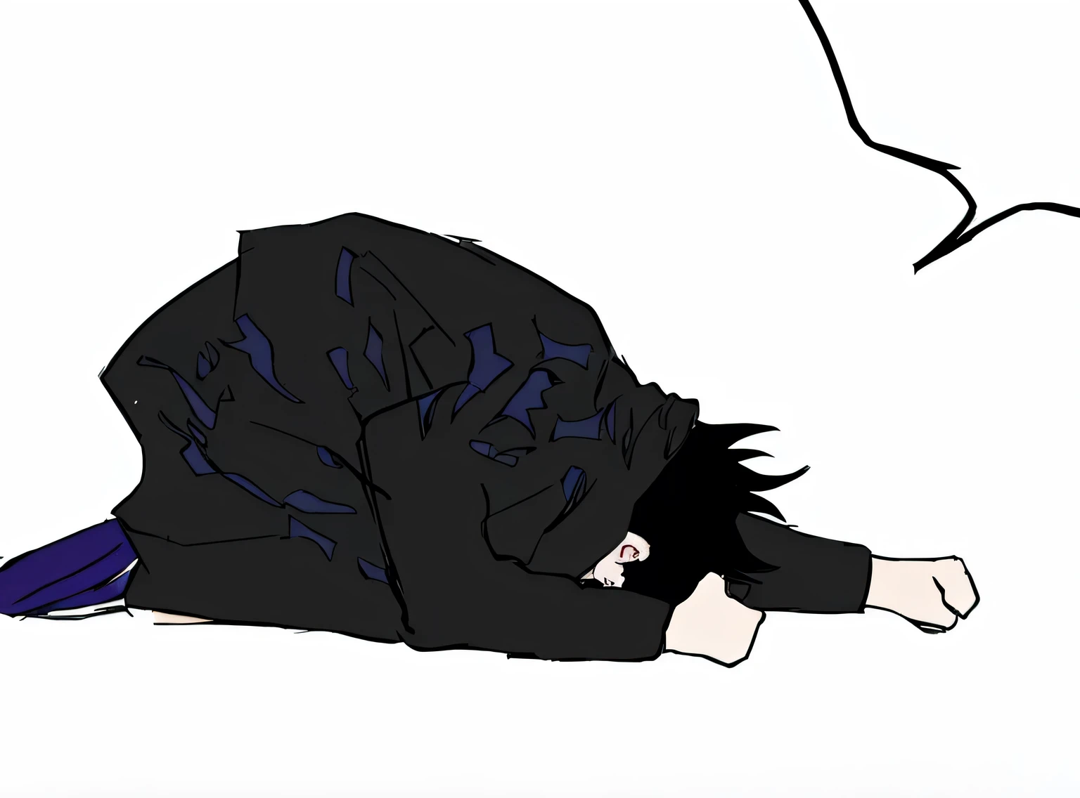 MEGUMI fushiguro do anime de Jujutsu kaisen, In floor, ele desistiu de continuar