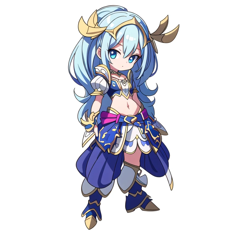 (((Best Quality))) , ((full body)), An adult female, reference sheet, solo, (white background), high fantasy outfits, midriff, knights of zodiac girl,
