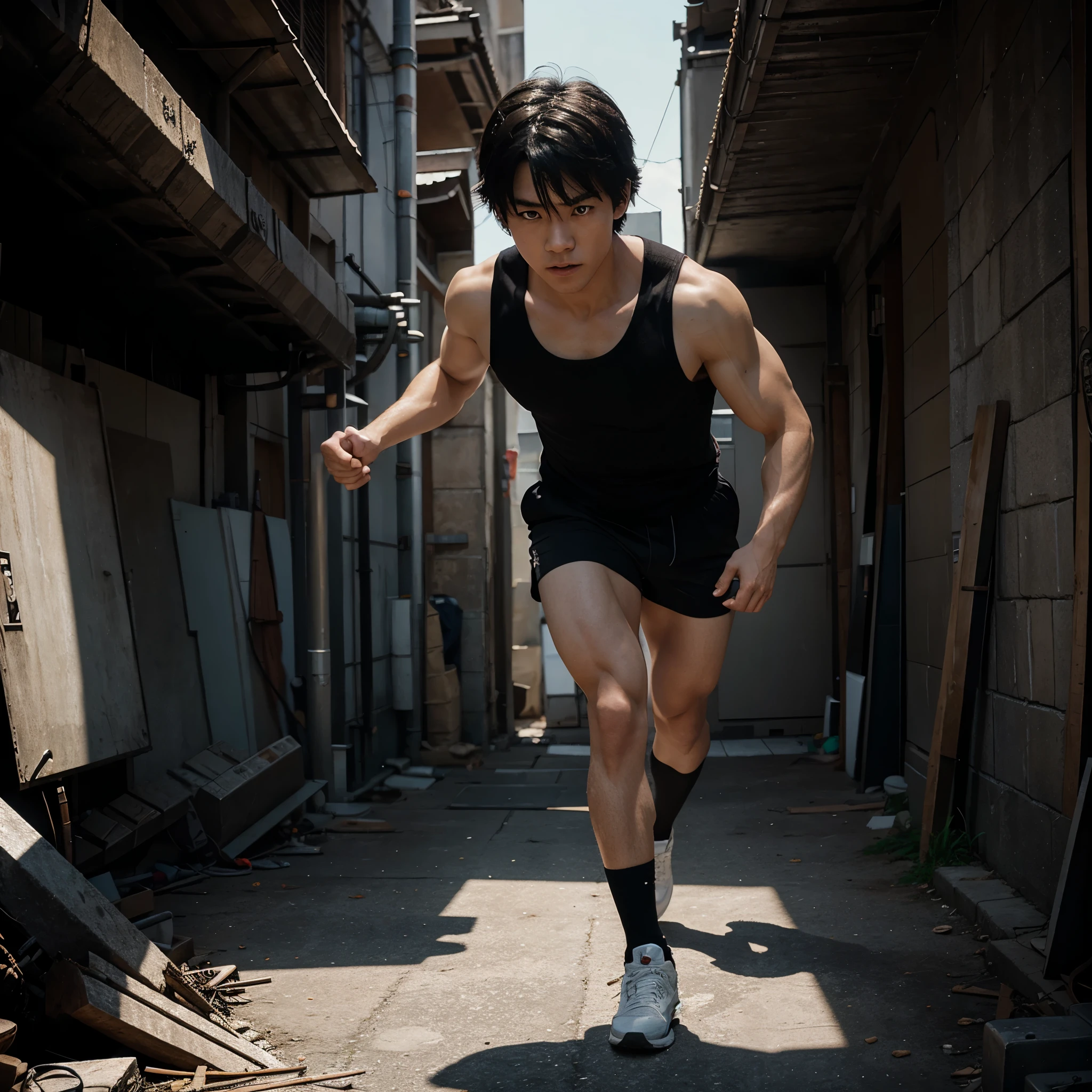 Generate manga poster which protagonist is getting stronger time to time