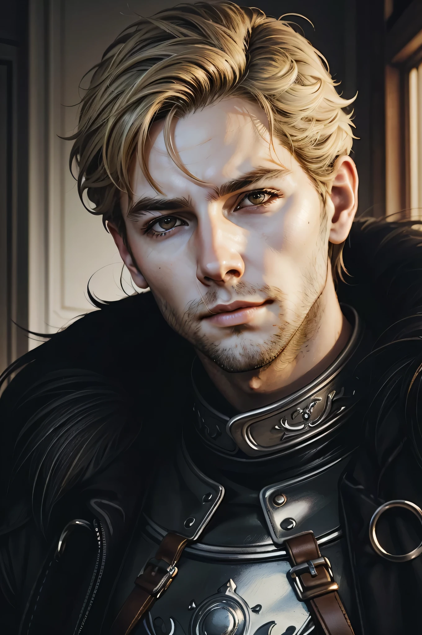 ((ultra detailed, masterpiece, best quality))
DAICullen, 1boy, solo, blonde hair, brown hair, portrait