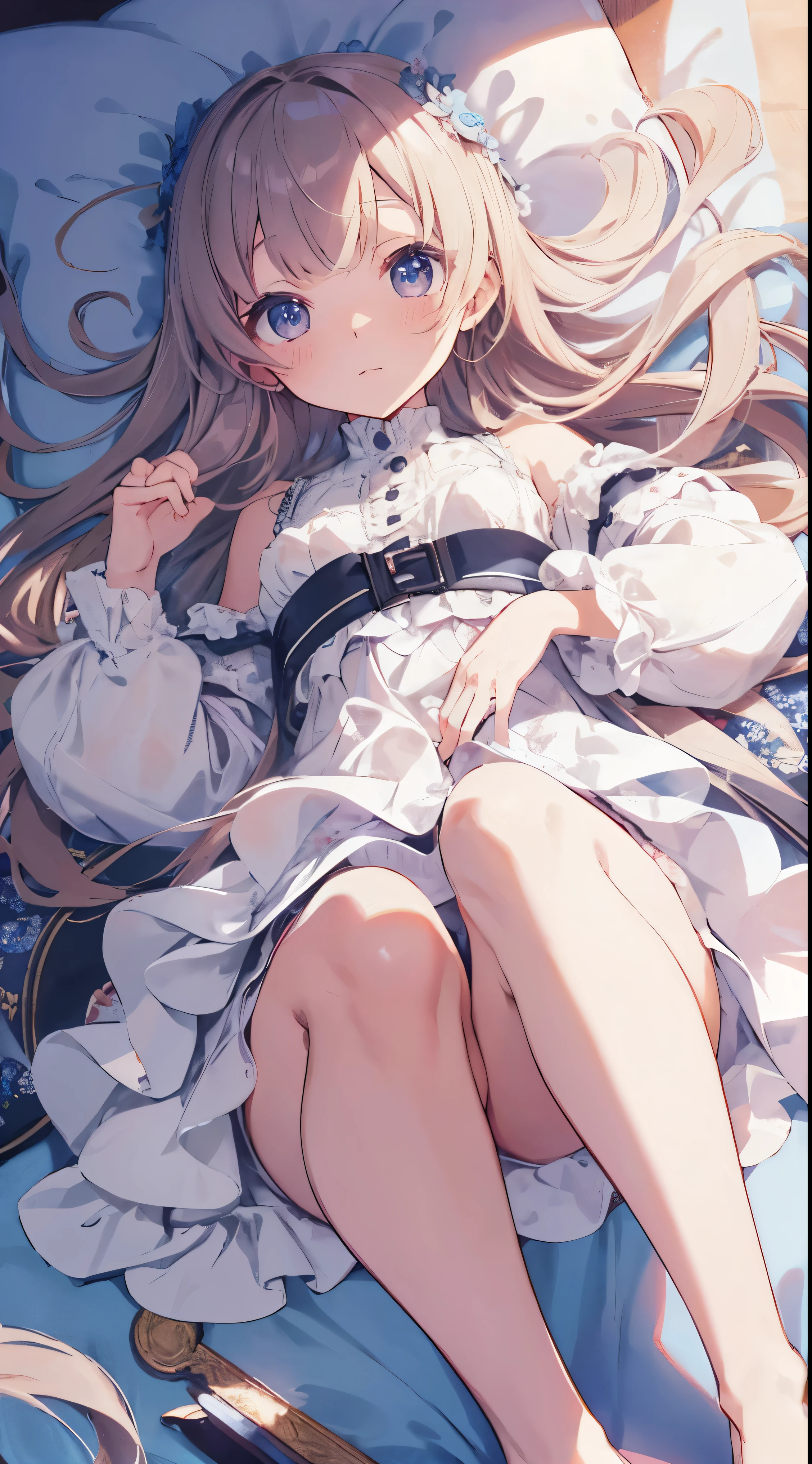 Masterpiece、Highest quality、highest quality、 ((((Petite))))、Shiny hair quality、Small face、Super detailed, beautiful, wide eyes、Ultra-detailed, clear and beautiful faces、(cute illustration:1.2), High-resolution, ultra-detailed, best quality, embarrassed、Thighs