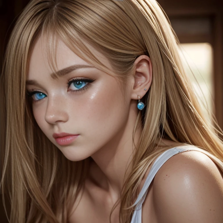 professional full length photography,round face,piercing, costs, satisfied, toplesss, high quality, a high resolution, 4k, 5d, Photorealism, Complex light,Beautiful bust,dark blonde hair, denude, Blue eyes,pleasure,
very beautiful seductive girl, cute face with freckles ahegao, crying, looks into the frame, naturism, drops instead of clothes,waiting for a man,