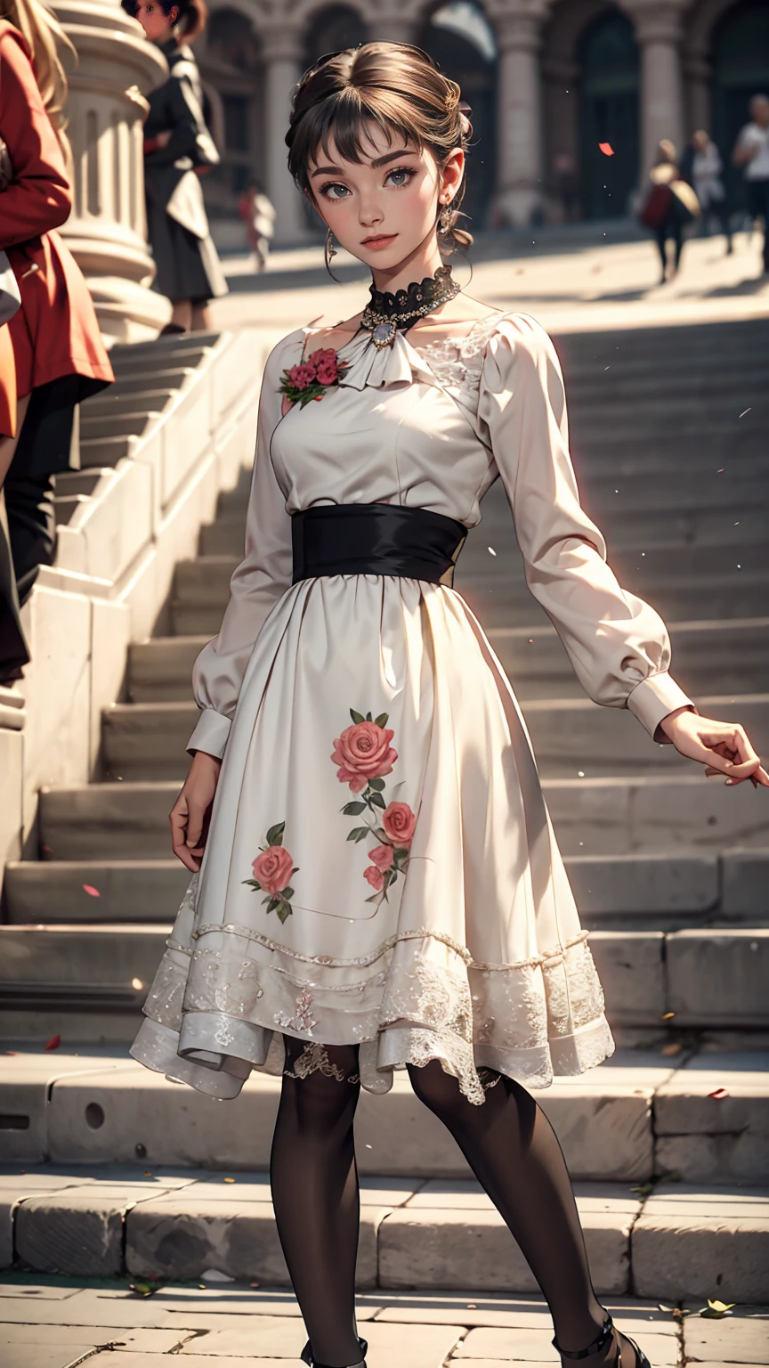 Audrey Hepburn in Roman Holiday、On the steps of the Plaza de España