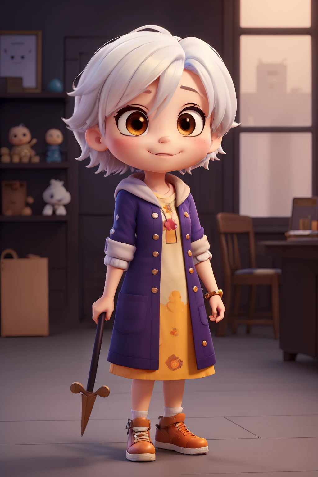 ((best quality)), ((masterpiece)), (detailed), peCUSTOM CHIBI, Cartoon, Fanart, Original Character Anime Png tuber Commission Twitch, Chibi logo, Cute Chibi, Chibi Emotes perfect face, female chibi, sorcerer chibi, holding staff chibi, white hair chibi,