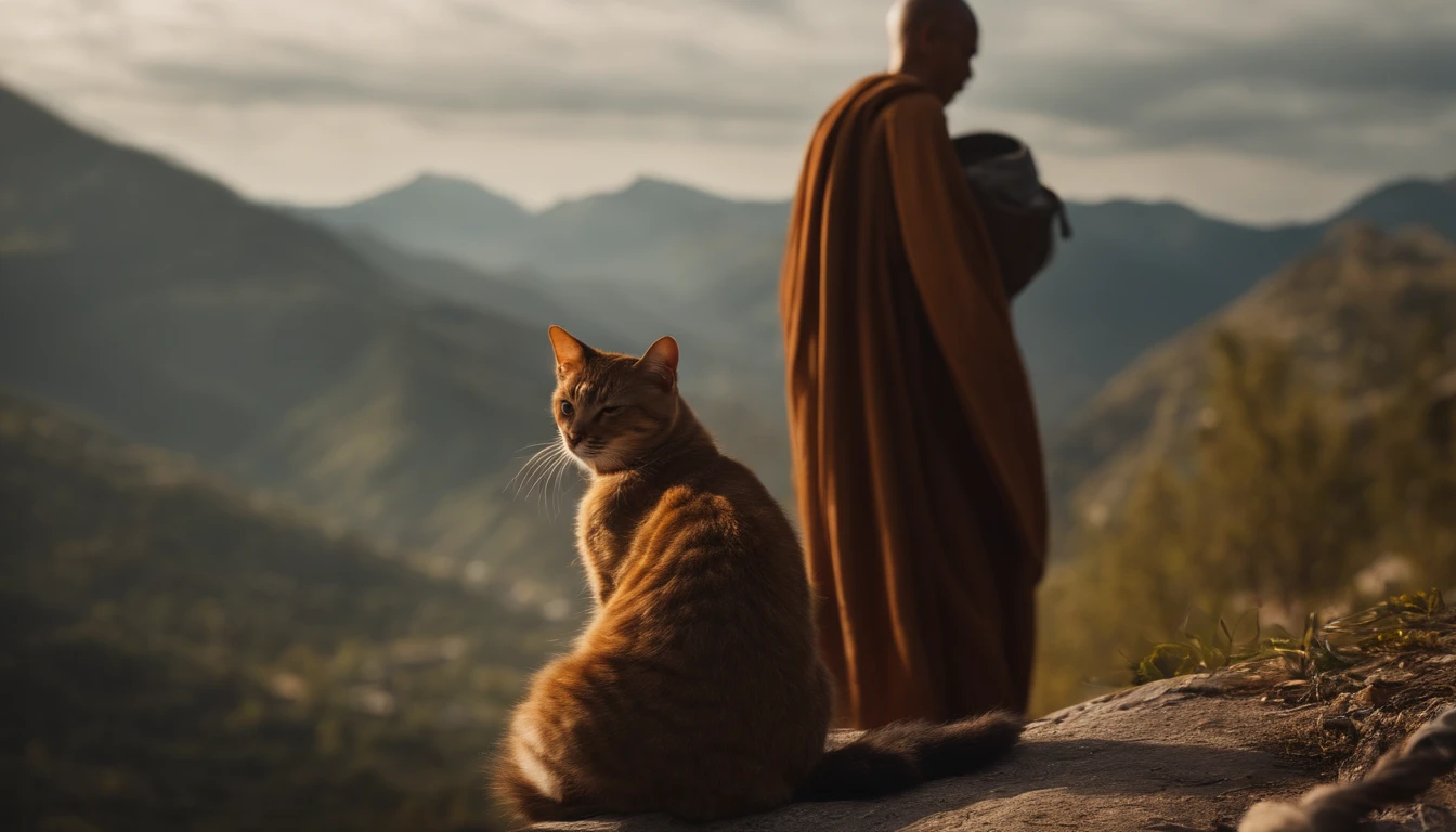 Mountain side monk cat