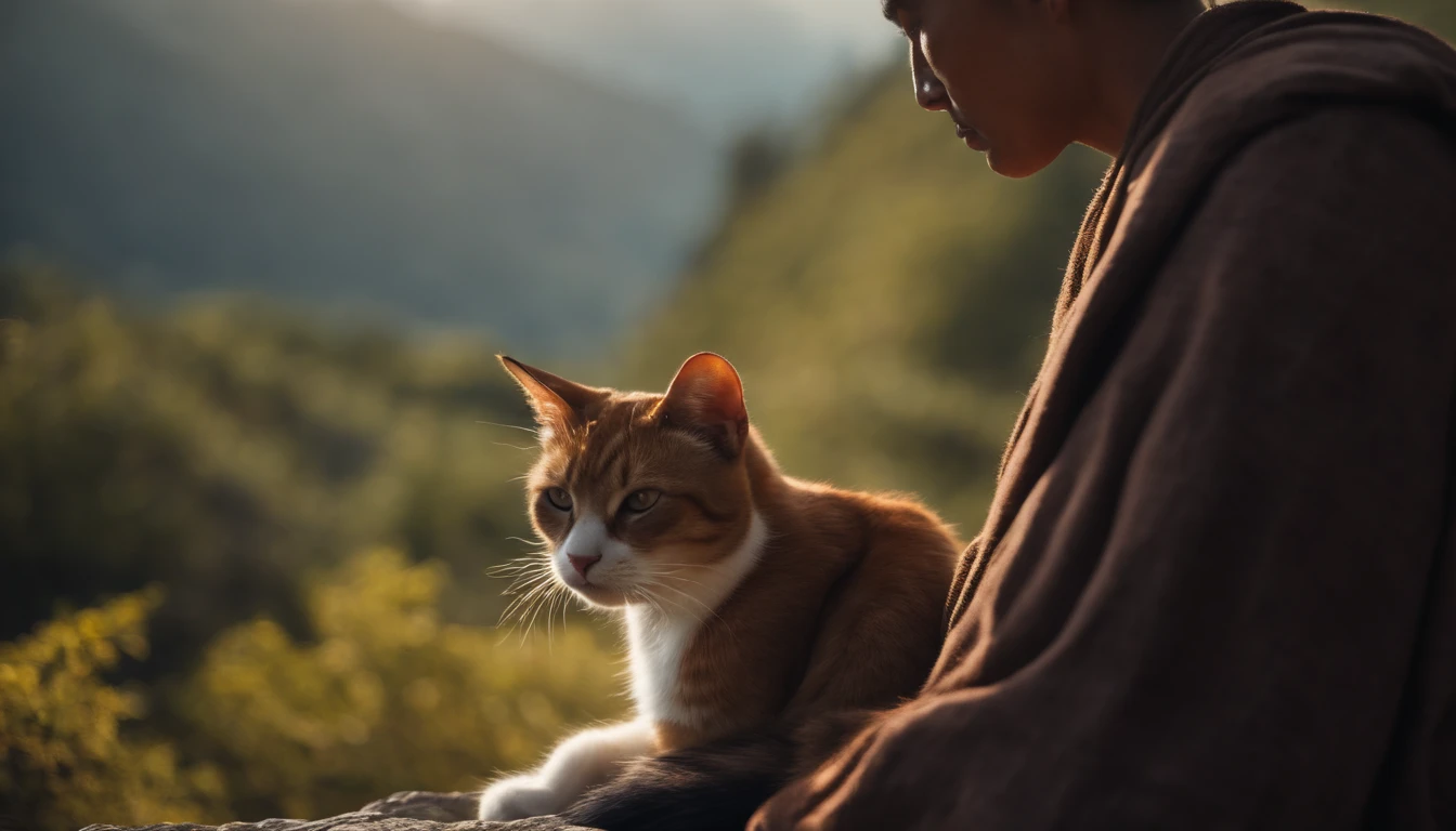Mountain side monk cat