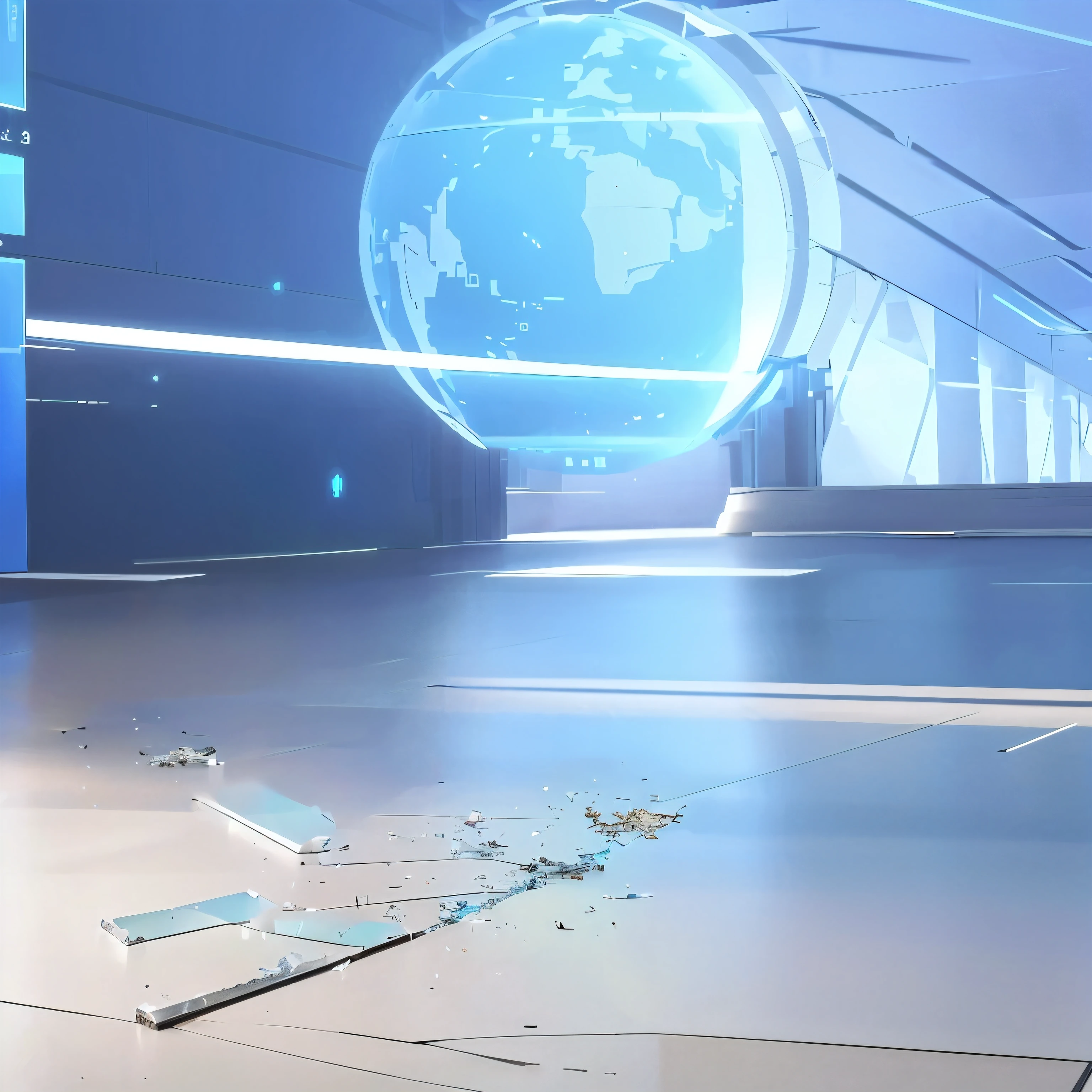 broken glass scattered on the floor, like someone has broken a window, photorealistic