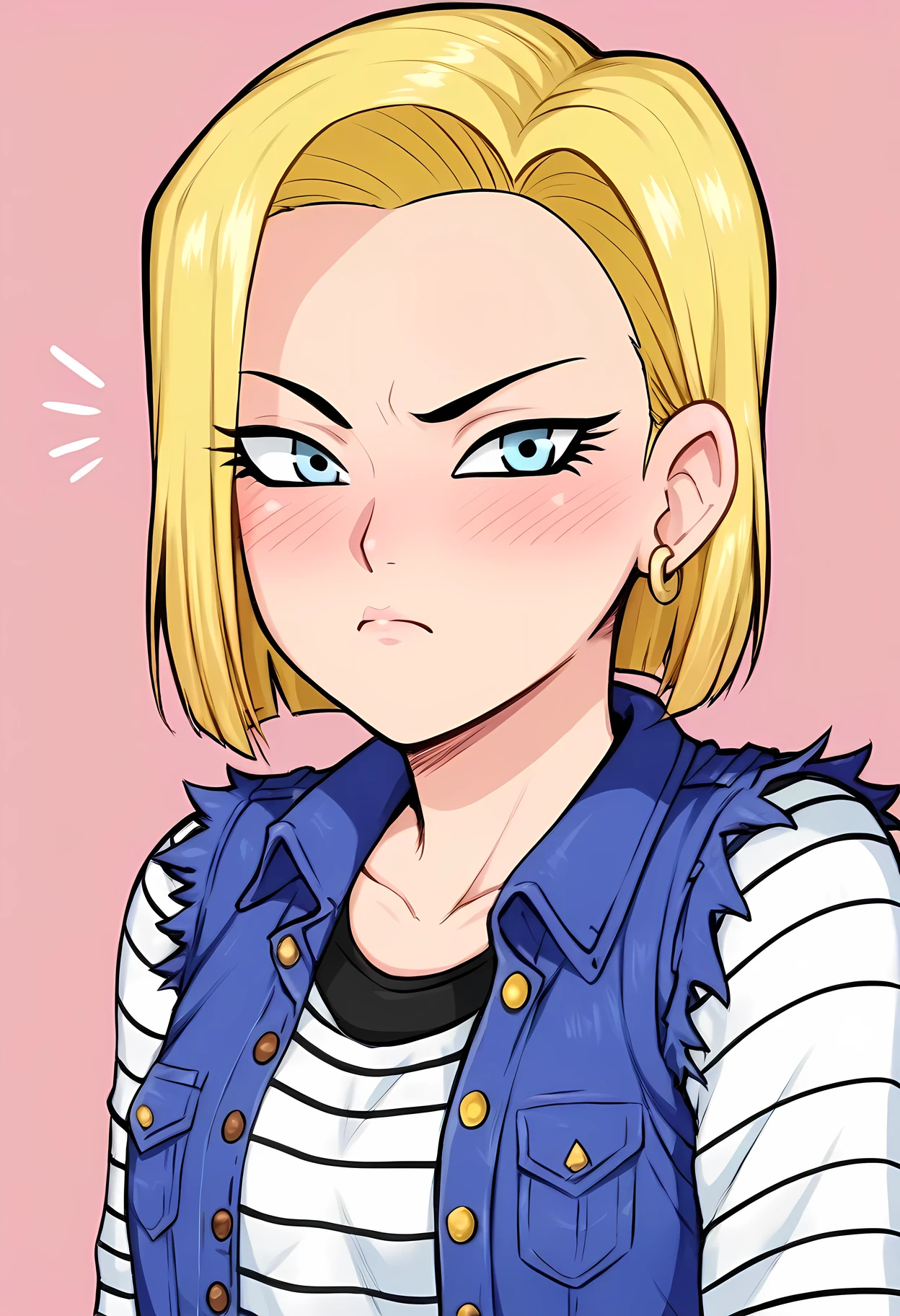 score_9, score_8_up, score_7_up, score_6_up, score_5_up, score_4_up, BREAK, source_anime,1girl, android 18,blush,portrait