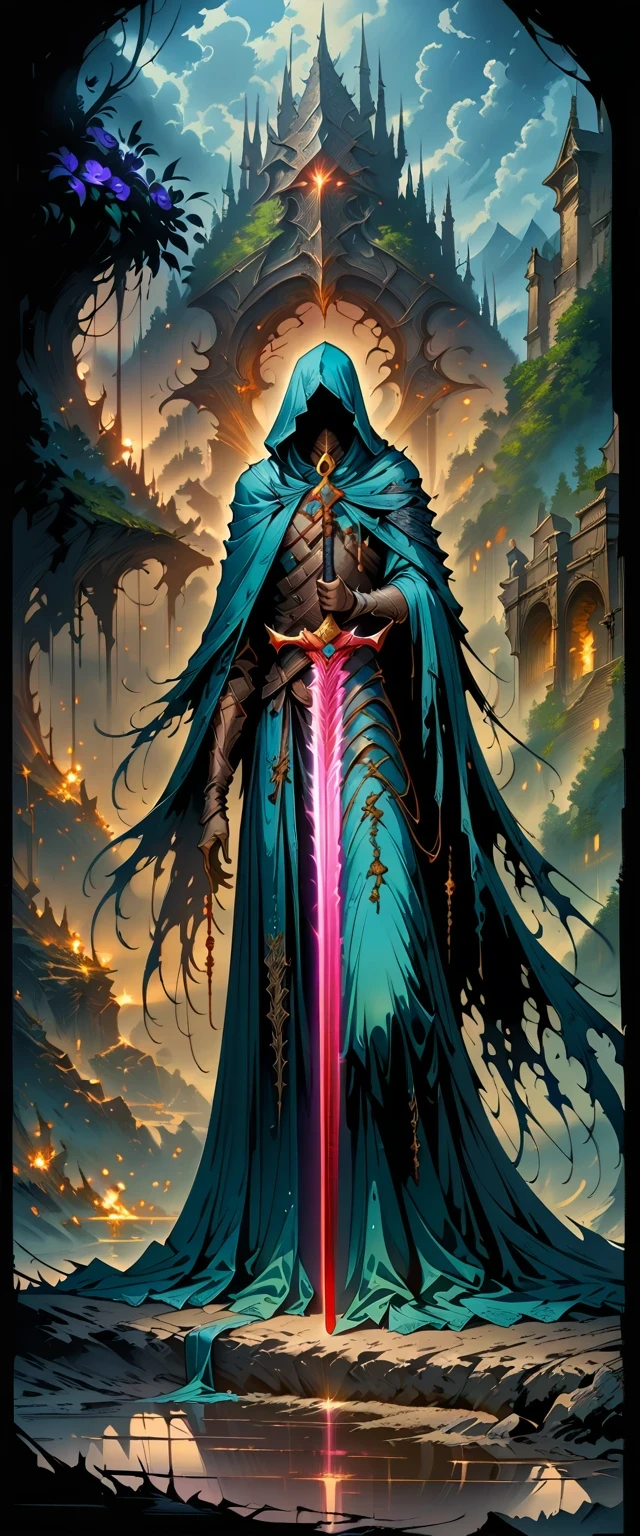 Magic Sword,The legendary Magic Sword,Glory Magic Sword,Magic Sword,Heavy Metal Style,Metal Art,Full of metallic luster,Metal texture in the post-industrial era,Alloy wire crafts,crystal,Blood agate inlay,Well structured,Perfect craftsmanship,Magic Lightning Background,Blue Lightning,There are fairies,Dark Fantasy Art, dark flower shaman, Dark fantasy concept art, Bloodborne concept art, dark concept art, Diablo digital concept art, Dark Fantasy Art style, dark flowers, Bloodborne Art, photorealistic dark concept art,Dark Fantasy Art, Death Portrait, Onmyoji detailed art, Beautiful wizard, Ominous fantasy illustration,(best quality,4K,8k,high resolution,masterpiece:1.2),Ultra Detailed,(actual,Realistically,Realistically:1.37),landscape,Science fiction,photography,Concept Artist, High Dynamic Range,Ultra HD,Studio Lighting,very good,Key Points,Physically Based Rendering,Extremely detailed description,professional,Vibrant colors,Bokeh.