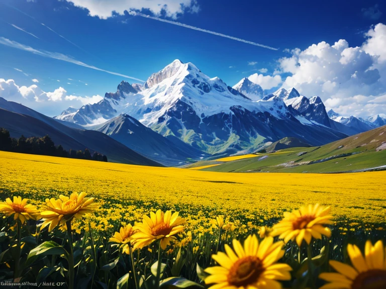 Flower of a day in the Andes, muy brillante y hermosa, que resalta en primer plano en medio de la imagen.