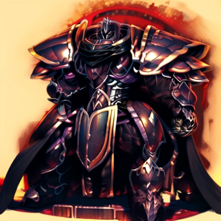 (masterpiece, best quality, detailed:1.2) (Pokémon) LUCARIO, detailed full body, a knight's mechanical armor, glowing wide and heavy armor, wears full body armor. massive muscles, huge pecs, chiseled abs, huge pectorals, exaggeratedly huge muscles. wearing a cloak. unusually developed muscular body big muscle, pecs, triceps, traps, waist narrow, unusually developed muscular body, Dark knight, BlackKnight_fe, The claws are sharp, Sharp teeth, He wears a black cloak on his back. sitting on the throne,