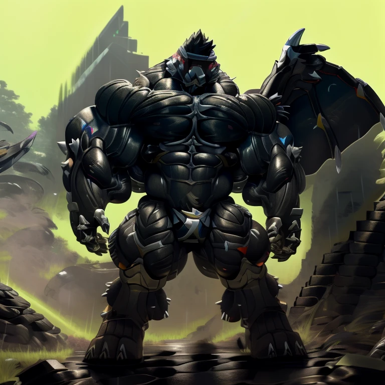(gigantic muscles), 8K, Masterpiece, highres, future fiction. Detailed head, Detailed Body, full body, Detailed abs, wearing crNanosuit, big muscle (pecs, triceps, traps) unusually developed muscular body, body full of huge muscles. showing off muscles, pectorales enormes. Exaggeratedly huge muscles. Gigachad Muscular, gigantic muscles, Colossal giant NANOSUIT over a battlefield,
The claws are sharp,
Sharp teeth,
Spread wings, have big wings.
nj5furry, Animal paws, thunderstorm, rainy weather, lightning,