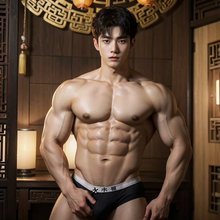 Chinese Men God, Mythology, Chinese odyssy, Handsome,, Topless, strong  Muscles Athlete body, top up Frame, y, Professional Lighting, , Chinese Heaven Background, Bulge Underneathe Underwear, nakrrior , God of handsome, naked  M, Seduce, Sex Appeals, afard man  naked   ,, muscuody, handsome,  manly,  inspirite by Zhang Han, Cai Xukun, Kim Do-young, Inspired by Bian Shoumin, Inspired by Xiao Yuncong, yihao ren, yanjun cheng, jinyiwei, inspired by Huang Gongwang, xintong chen, sexy body belt, wearijapanese string brief ,  super long big dick masturbate, correct dickhape ,nice butts, bare butts, Tattoo chest,  oo hands,  to arms,  tattoo belly, clear studio light, night ancient chinese Buddhism temple background,  detailed background, fantasy Chinese themed, the best resolution, 8k, Ultra fullHD, look at the viewer,  catching eyes, 
