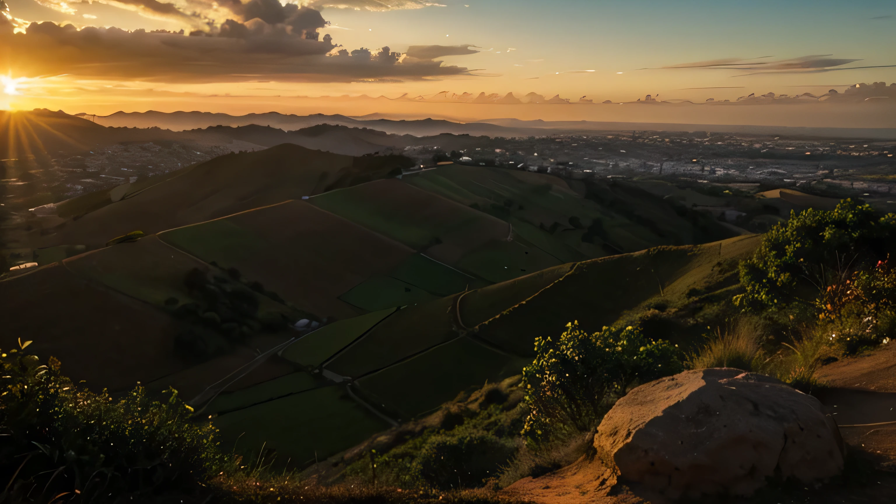 paisagem com um por do sol