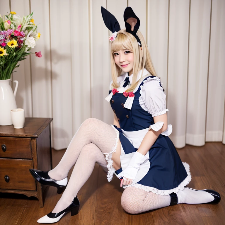 rabbit, Blonde, Female Lover, Maid costume, Medium Length Hair, Otokonoko, Four legs, rabbit,