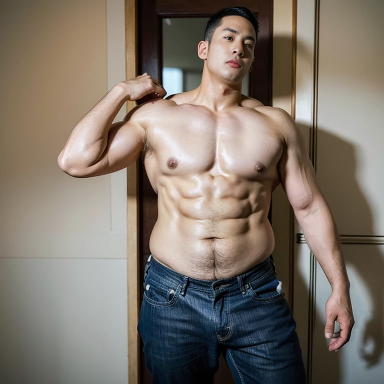 20-year-old handsome boy、((wearing sexy micro thong)）、20 years old Japan man、1 person、Ultra-luxury 、Young handsome man standing、（Highly detailed photos in 8K）、（Very detailed handsome man）、Photo Real）、（top-quality）、ultra-detailliert、​masterpiece、An ultra-high picture quality、tall、buzz cut haircut、Bright photo、Handsome like a model、Handsome like an idol、epic reality , epic photorealistic, ultra realism , photorealistic  , sexy  , NSFW. ,eroticism , bare thighs , ((wide hips , wide pelvis ,only boy , only male  , skinny boy ,  the crotches is plump , extreme short hair, hips plump , phat hips , phat crotches)) , topless , handsome hunk , masculine , bodybuilder , ((skinny boy))