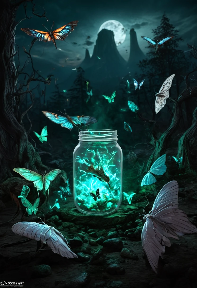 glowing poisonous butterflies jar, the quantum panderverse is a decaying reality where forced inclusion is a poison that assumes everything should be made colorful like a circus, because they assume everything is like them and should be like them. Since impressionism and expressionism, the corrupted idea of is a concept that creates war, becoming the true apocalypse of modernity. Only a few dare to fight the tricky dementors who feed from other emotions like astral specters; these faceshift and disguise themselves as warriors, elves, fairies, animals, demons, angels, etc, stay away from internet is toxic, (masterpiece, best quality, Professional, perfect composition, very aesthetic, absurdres, ultra-detailed, intricate details:1.3)