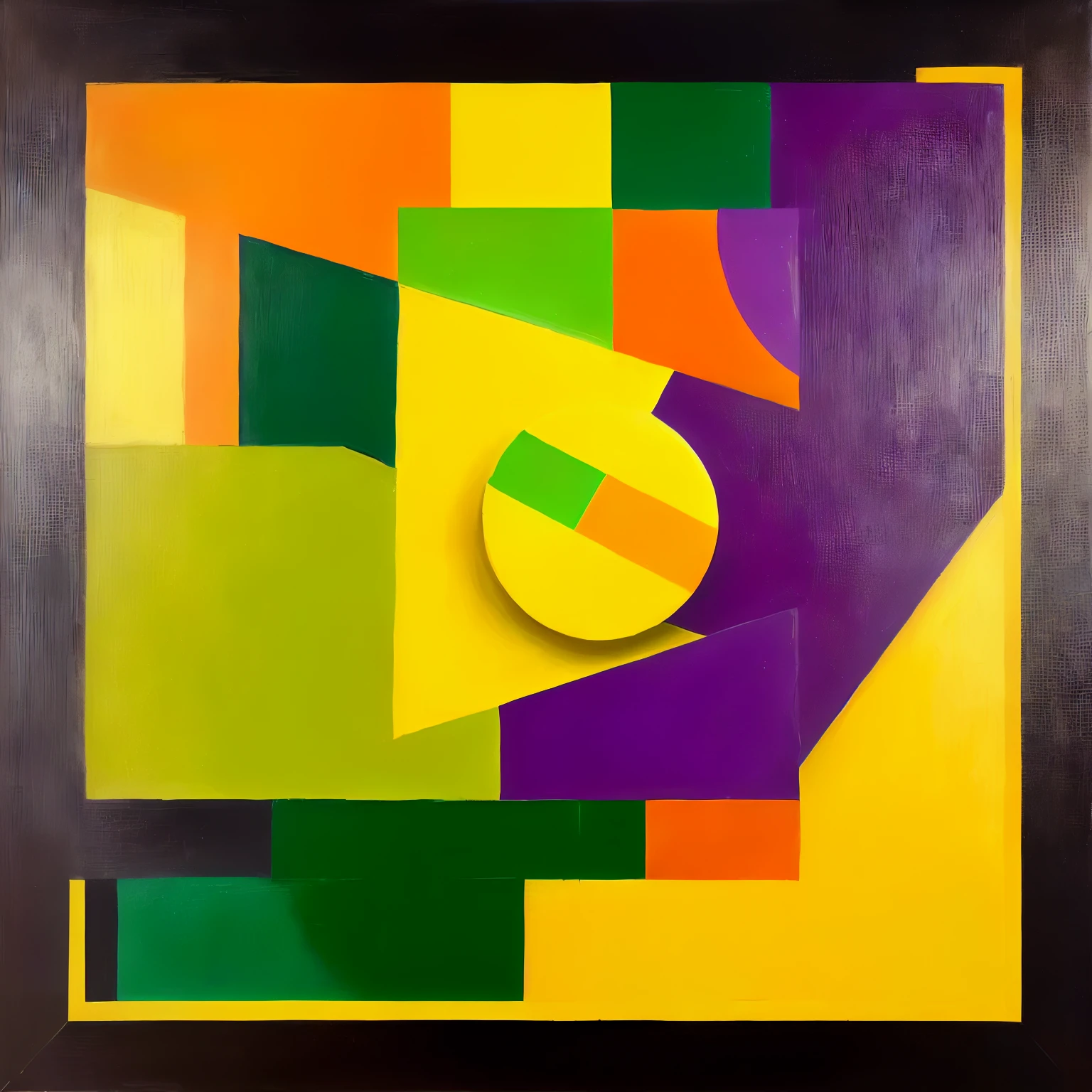 a close up of a painting of a flag on a yellow background, untitled, ivan chermayeff, thiago lehmann, 'untitled 9 ', geometric abstraction, yellow purple green, inspired by Hans Hofmann, bauhaus style painting, inspired by Sophie Taeuber-Arp, inspired by Kenneth Noland, daniel richter, bram sels, martin emond