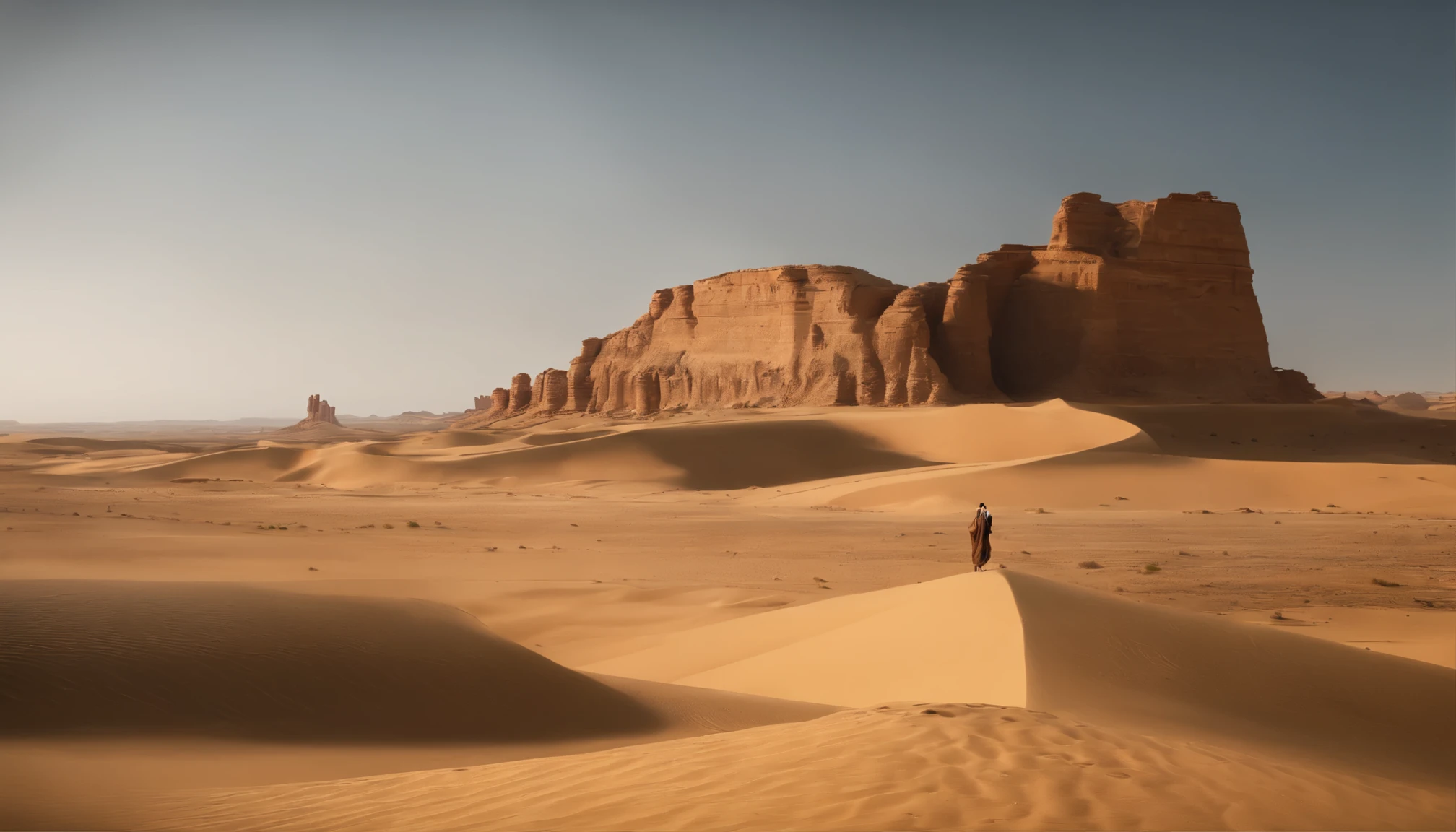 Cinematic images,Hyper-realistic,Ultra-wide viewing angle,Vast desert,oases,ruins,The scene is,super-fine,Detailed pubic hair,stereoscopic perspective,Works of masters,detail in face,super-fine,16K resolution,high qulity,Movie Lighting,High picture detail,dynamic viewing angle,Detailed pubic hair,Epic shooting,oc rendered