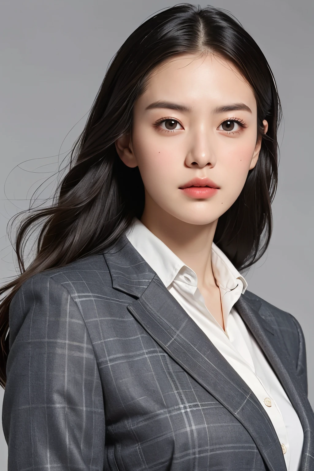 ((highest quality)), ((masterpiece)), (detailed), Perfect Face、A woman who can work、Bad mood、Tired face、office、suit