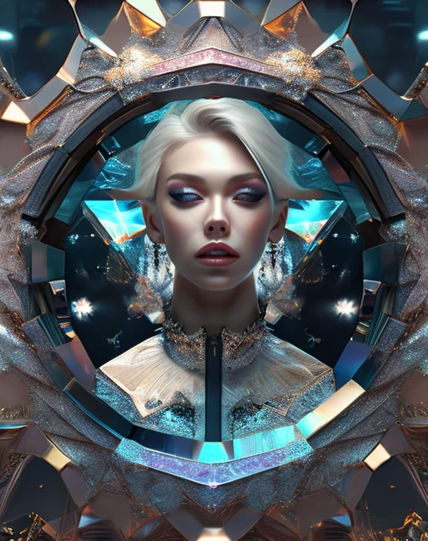 [ (art by Bojan Jevtic:0.7) ,art by Yoshitaka Amano:8], octane render, majestic, Snug "Through the looking glass, reality fractures, revealing a kaleidoscope of infinite possibilities.", Realistic, Smirking, Post-Punk