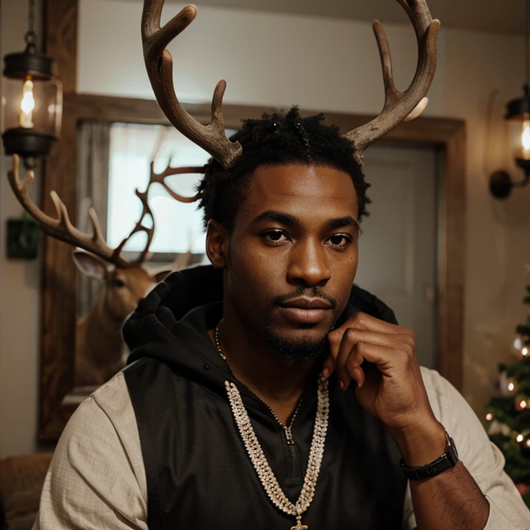 Black men with deer antlers