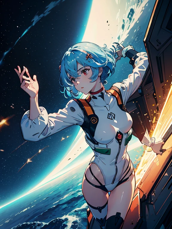 In a futuristic weapons factory,buque de guerra,Acorazado,maritime,combatiente (aeronave),catapulta de aviones,cubierta de vuelo,eva 00, solo,delgado,lindo,kawaii,pelo rubio,pelo flotante, analogous term,parte superior del cuerpo,dutch angle,mirada de kubrick,soft, bounced lighting,filmada con Fujifilm X-T4,85 mm f1.1,, traje enchufable,(auriculares de interfaz:1.1), Rei Ayanami,,(mono blanco:1.2),(mejor calidad:1.4),(8k,foto cruda),shiny piel,pale_piel,detailed piel,cara detallada,ojos detallados,japanese idol,Hermoso rostro,