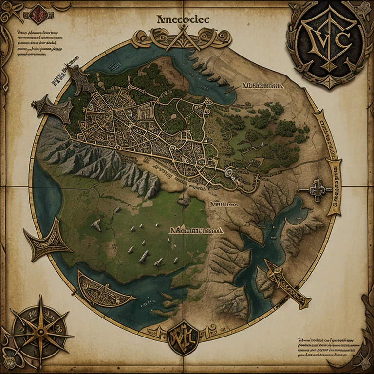 Crie um mapa de RPG medieval viking