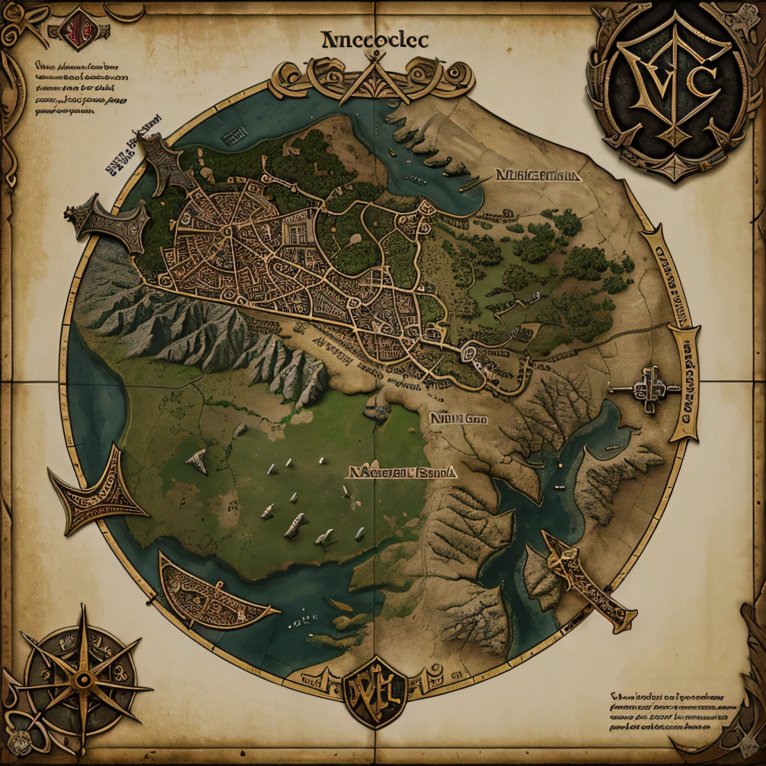 Crie um mapa de RPG medieval viking